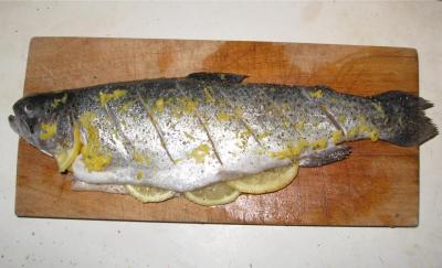Whole Rainbow Trout with Lemon Slices
