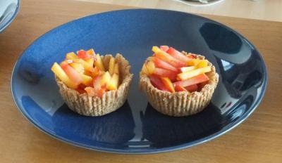 Mini Fruit Tarts Prior to Being Filled With Lime Tofu Cream