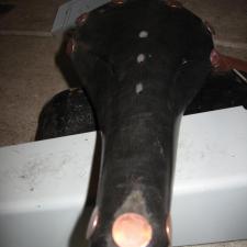 nine set rivets hold leather to rails