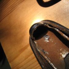 chrome nose piece with ground rivets