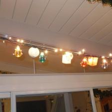 Teardrop Garden Lights mounted and lit