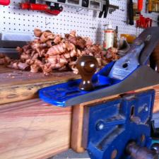 Planing the edge of a plank